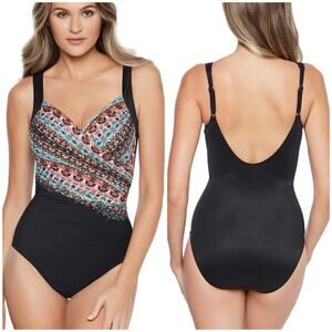 Miraclesuit NWOT Nefertiti Sanibel Underwire One Piece Swimsuit Size 14 Metallic